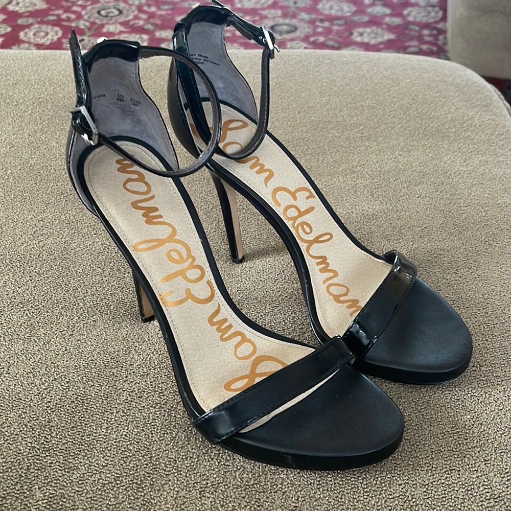 Sam Edelman Eleanor Heels pumps shoes black leather size 9 (TD)